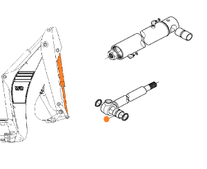Tuleja siłownika łyżki Komatsu WB93 WB97 